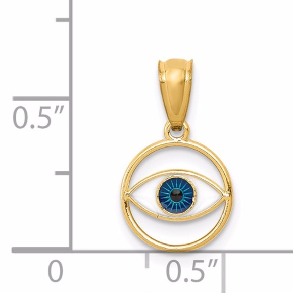 14k Evil Eye Pendant - Picture 3 of 5